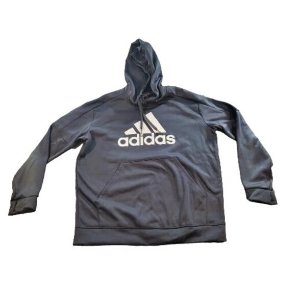 Adidas Hoodie Climawarm Drawstring Women Sz XL Big Logo Glitter Track Athleisure - Picture 1 of 7